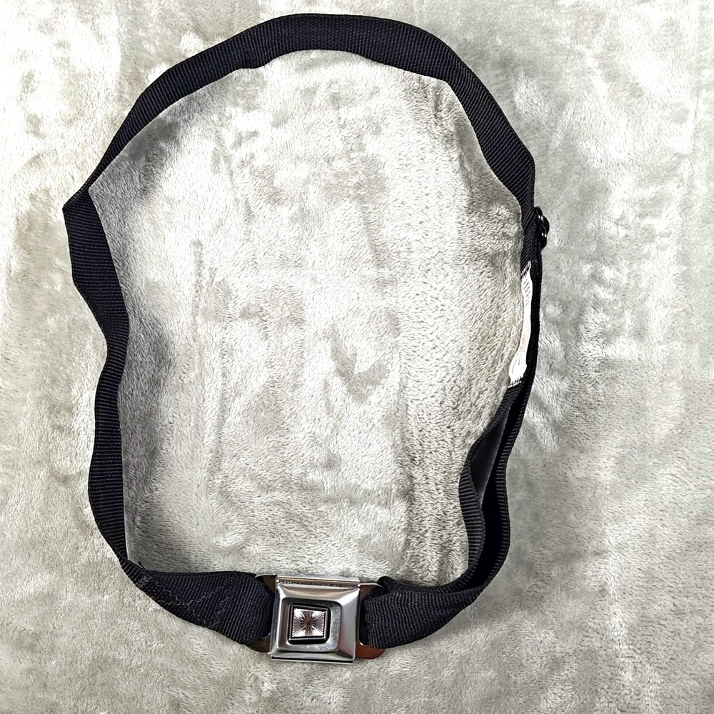 Vintage Buckle Down Belt Mens 36 Waist Black Seatbelt Y2K Made USA Belt Buckle